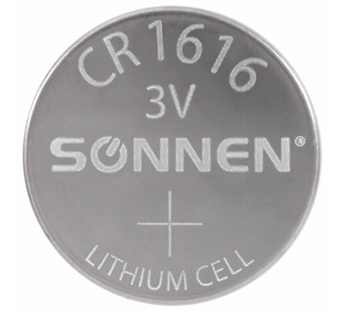 Батарейка литиевая SONNEN Lithium CR1616 "таблетка, дисковая, кнопочная" 1 шт., блистер, 455598 Батарейка литиевая SONNEN Lithium CR1616 "таблетка, дисковая, кнопочная" 1 шт., блистер, 455598