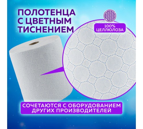 Полотенца бумажные рулонные 150 м, LAIMA (Система H1) PREMIUM, 2-слойные, белые с ЦВЕТНЫМ ТИСНЕНИЕМ, КОМПЛЕКТ 6 рулонов, 112504