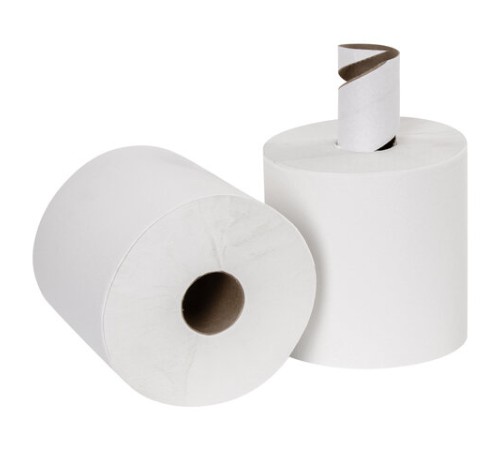 Полотенца бумажные с центральной вытяжкой 300 м, LAIMA (Система M2) UNIVERSAL WHITE, 1-слойные, белые, КОМПЛЕКТ 6 рулонов, 112506