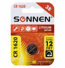 Батарейка литиевая SONNEN Lithium CR1620 