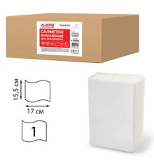 Салфетки бумажные для диспенсера, LAIMA (N2) PREMIUM, 1-слойные, КОМПЛЕКТ 30 пачек по 100 шт., 17x15,5 см, белые, 112509