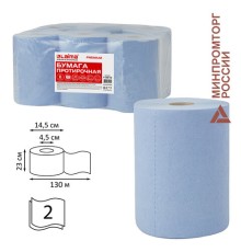 Бумага протирочная 130 м, LAIMA (Система W1) PREMIUM, 2-слойные, 500 листов в рулоне размером 23х26 см, КОМПЛЕКТ 6 рулонов, 112513
