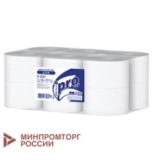 Бумага туалетная 200 метров, PROtissue (T2) LITE, 1-слойная, белая, КОМПЛЕКТ 12 рулонов, С231