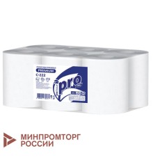 Полотенца бумажные рулонные 150 м, PROtissue (H1) PREMIUM, 2-слойные, белые, КОМПЛЕКТ 6 рулонов, С222