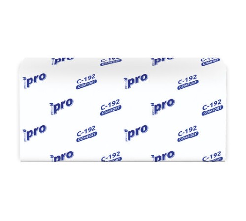 Полотенца бумажные 250 шт., PROtissue (H3) COMFORT, 1-слойные, белые, КОМПЛЕКТ 20 пачек, 22х21 см, V-сложение, С192, C192