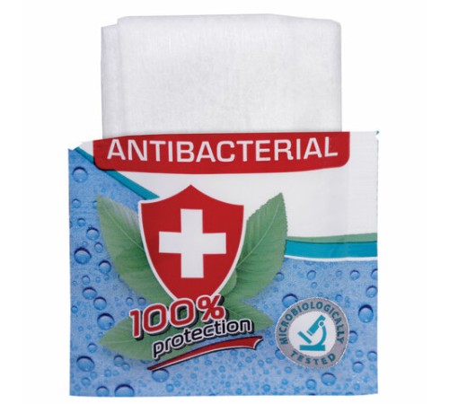 Салфетка влажная антибактериальная 13х17 см в индивидуальной упаковке саше, LAIMA WET WIPE, 114493