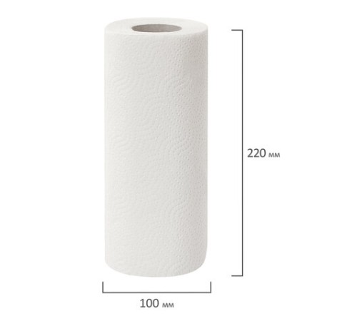 Полотенца бумажные 2-х слойные, спайка 8 рулонов (8х13 м), ЛЮБАША ECO, 114743