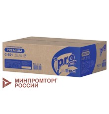 Салфетки 200 шт. PROtissue (Система N4) PREMIUM, 2-слойные, КОМПЛЕКТ 20 шт., 21х16 см, V-сложение, белые, C251