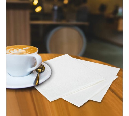 Салфетки бумажные 2-х слойные, 33x33 см, 200 штук в упаковке, 1/4 сложения, LAIMA, белые, 115402