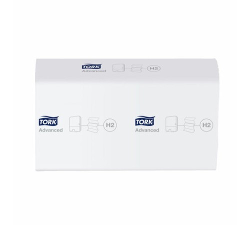 Полотенца бумажные 190 шт., TORK (H2) ADVANCED, КОМПЛЕКТ 21 пачка, 2-слойные, белые, 22,5х21,3 см, Z-сложение, 471150