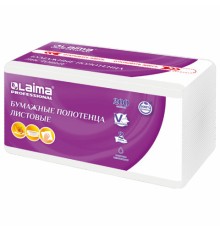 Полотенца бумажные (1 пачка 200 листов) LAIMA (H3) PREMIUM UNIT PACK, 2-слойные, 22х22 см, V-сложение, 115499, 326274