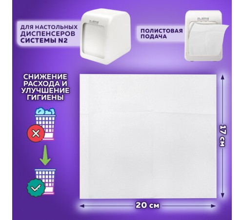 Салфетки бумажные для диспенсера (N2), LAIMA PREMIUM, КОМПЛЕКТ 36 пачек по 300 шт., 20х17 см, белые, 115501