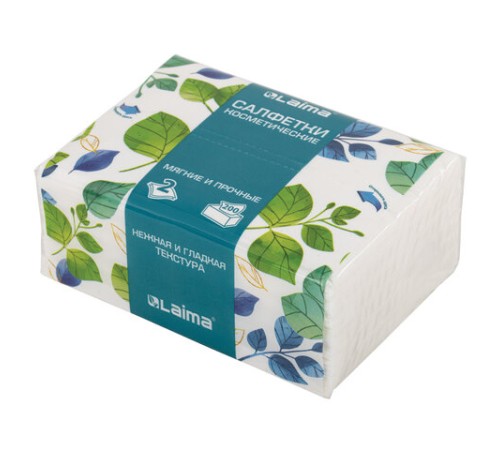 Салфетки косметические 200 шт. в упаковке, 2 слоя, 13,5х19 см, LAIMA PREMIUM UNIT PACK, 116357
