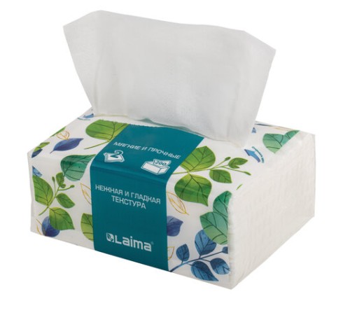 Салфетки косметические 200 шт. в упаковке, 2 слоя, 13,5х19 см, LAIMA PREMIUM UNIT PACK, 116357