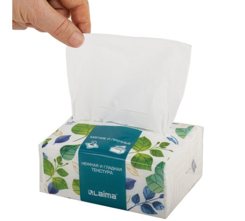 Салфетки косметические 200 шт. в упаковке, 2 слоя, 13,5х19 см, LAIMA PREMIUM UNIT PACK, 116357
