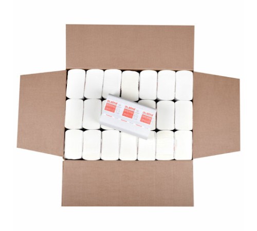 Полотенца бумажные 150 шт., LAIMA PREMIUM (H2), W-сложение, 2-слойные, белые, КОМПЛЕКТ 21 пачка, 32х21,6 см, 116378