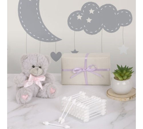 Ватные палочки детские 50 шт., с ограничителем, ЗОЛОТОЙ ИДЕАЛ, 100% хлопок, 116532