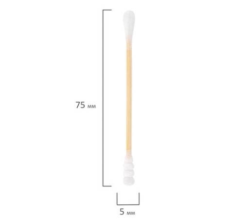 Ватные палочки КОМПЛЕКТ 500 шт.,бамбуковый стик, 100% хлопок, пластиковый стакан, ЗОЛОТОЙ ИДЕАЛ, 116558
