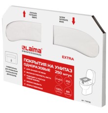 Покрытия на унитаз EXTRA, 1/2 сложения, LAIMA (Система V1), 18 г/м2, КОМПЛЕКТ 250 шт., 37х42,5 см, 116730