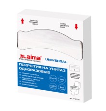 Покрытия на унитаз UNIVERSAL, 1/4 сложения, LAIMA, 14 г/м2, КОМПЛЕКТ 100 шт., 37х42,5 см, 116731