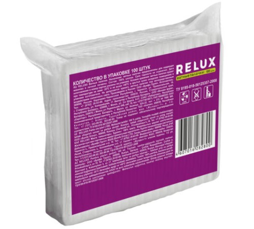 Ватные палочки 100 шт., RELUX, пакет, 1205