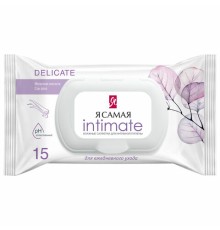 Салфетки влажные для интимной гигиены 15 шт., Я САМАЯ, с алоэ, 11727