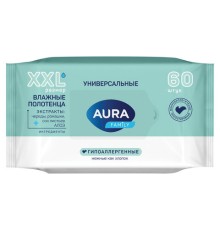 Полотенца влажные 60 шт., XXL, AURA 