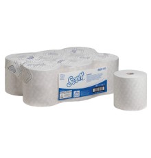 Полотенца бумажные рулонные KIMBERLY-CLARK Scott, КОМПЛЕКТ 6 шт., 350 м, белые, 6691