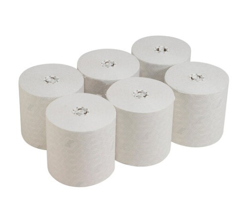 Полотенца бумажные рулонные KIMBERLY-CLARK Scott, КОМПЛЕКТ 6 шт., 350 м, белые, 6691