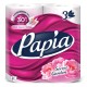Бумага туалетная бытовая, спайка 4 шт., 3-слойная (4х16,5 м), PAPIA, аромат 
