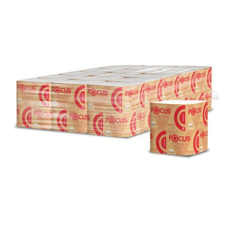 Бумага туалетная FOCUS (T3) Premium, 2 слоя, КОМПЛЕКТ 15 пачек, листовая, 250 листов, V-сложение, 5083735