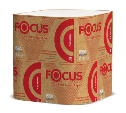 Бумага туалетная FOCUS (T3) Premium, 2 слоя, КОМПЛЕКТ 15 пачек, листовая, 250 листов, V-сложение, 5083735