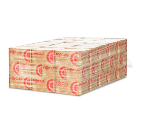 Полотенца бумажные 200 шт., FOCUS (Система H3) Premium, 2-слойные, белые, КОМПЛЕКТ 15 пачек, 23х23 см, V-сложение, 5083739
