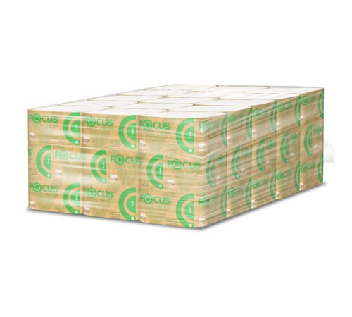 Полотенца бумажные 250 шт., FOCUS (Система H3) Eco, 1 слой, белые, КОМПЛЕКТ 15 пачек, 23х23 см, V-сложение, 5083741