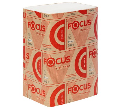 Салфетки 200 шт., FOCUS (Система N4) Premium, 2-слойные, КОМПЛЕКТ 15 шт., 23х16,8 см, V-сложение, белые, 5083738