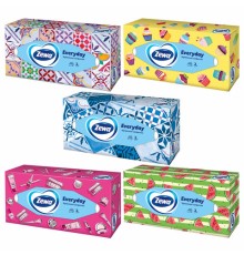 Салфетки косметические 100 штук в картонном боксе, 2-слойные, ZEWA Everyday, 24516, 6286