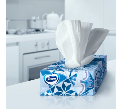 Салфетки косметические 100 штук в картонном боксе, 2-слойные, ZEWA Everyday, 24516, 6286