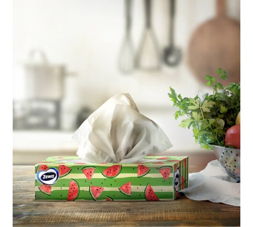 Салфетки косметические 100 штук в картонном боксе, 2-слойные, ZEWA Everyday, 24516, 6286