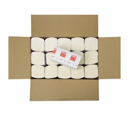 Полотенца бумажные 200 штук, LAIMA (H3) PREMIUM, 2-слойные, белые, КОМПЛЕКТ 15 пачек, 23х23, V-сложение, 126095