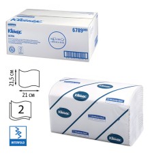 Полотенца бумажные 186 шт., KIMBERLY-CLARK Kleenex, КОМПЛЕКТ 15 шт., Ultra, 2-х слойные, белые, 21х21,5 см, Interfold, 6789