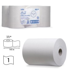Полотенца бумажные рулонные KIMBERLY-CLARK Scott, КОМПЛЕКТ 6 шт., Slimroll, 165 м, белые, артикул 6657