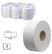 Бумага туалетная 200 м, KIMBERLY-CLARK Scott, КОМПЛЕКТ 12 шт., Performance Jumbo, 2-слойная, белая, артикул 8512