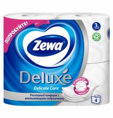 Бумага туалетная 3-х слойная, 4 рулона (4х18 м), белая, ZEWA Deluxe, 3228
