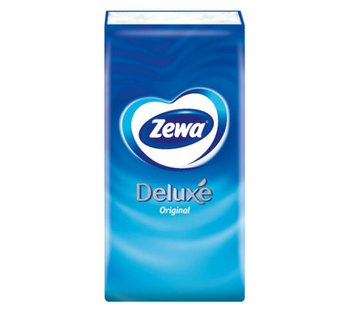 Платочки бумажные носовые ZEWA Deluxe 3-слойные, СПАЙКА 10 пачек по 10 шт., 21х21 см, 51174