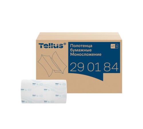 Полотенца бумажные 200 шт., Tellus/TORK (H3) ADVANCED, КОМПЛЕКТ 20 пачек, 2-слойные, белые, 23х23 см, V-сложение, 290184