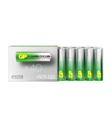 Батарейки КОМПЛЕКТ 40 шт., GP Super G-Tech, AA (LR6,15А), алкалиновые, пальчиковые, 15A-2CRVS40, GP 15A-2CRVS40