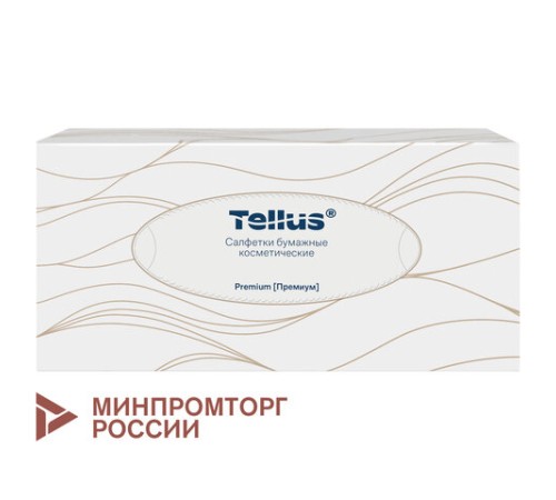 Салфетки косметические 100 штук в картонном боксе, 2-слойные, Tellus/TORK Premium (Система F1), 120380