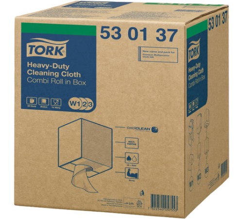 Протирочный нетканый материал TORK (Система W1, W2, W3) Premium, 280 л. в рулоне, 38х32 см, 530137