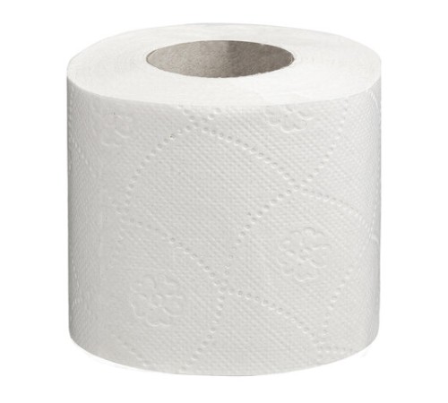 Бумага туалетная бытовая, спайка 4 шт., 2-х слойная, (4х19 м), LAIMA, белая, 126904