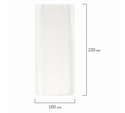 Полотенца бумажные бытовые, спайка 2 шт., 2-х слойные, (2х18 м), LAIMA, 22х23 см, белые, 126906